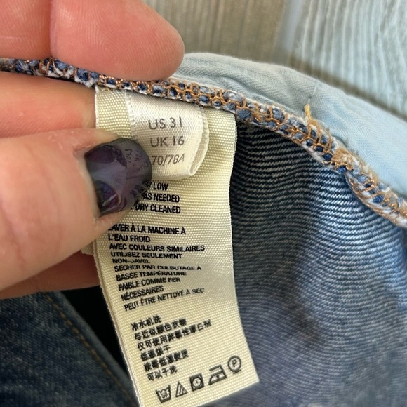 We The Free Distressed Exposed Pocket Jean Shorts with Frayed Hem Size 31 - Picture 12 of 15